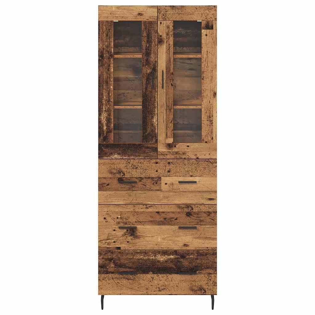 vidaXL Buffet haut avec tiroirs 2 pcs Bois de récupération Bois d'ingénierie