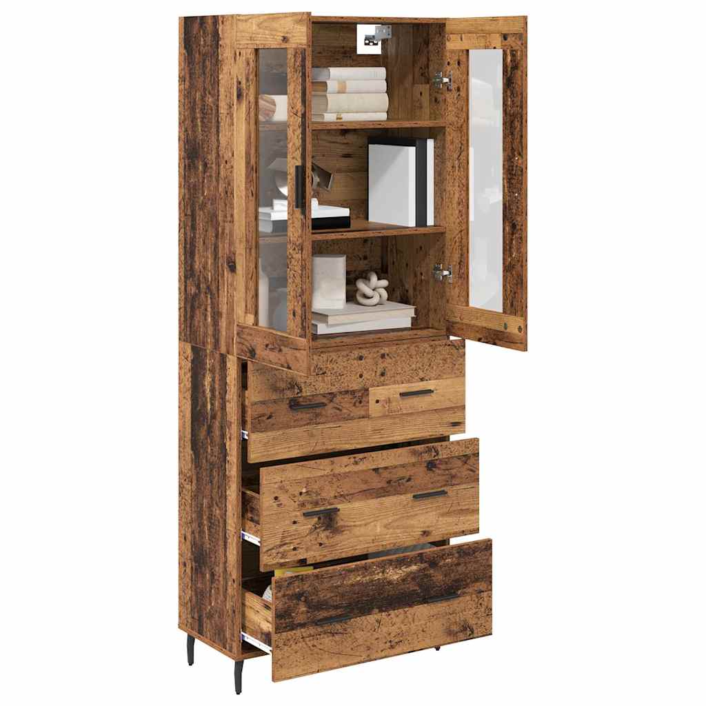 vidaXL Buffet haut avec tiroirs 2 pcs Bois de récupération Bois d'ingénierie