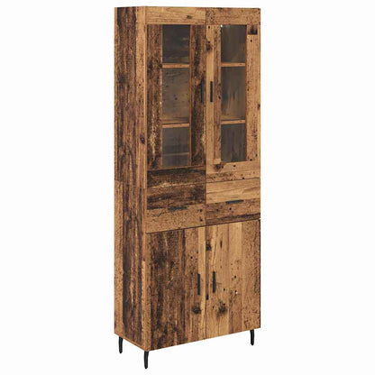 vidaXL Buffet haut avec tiroirs 2 pcs Bois de récupération Bois d'ingénierie