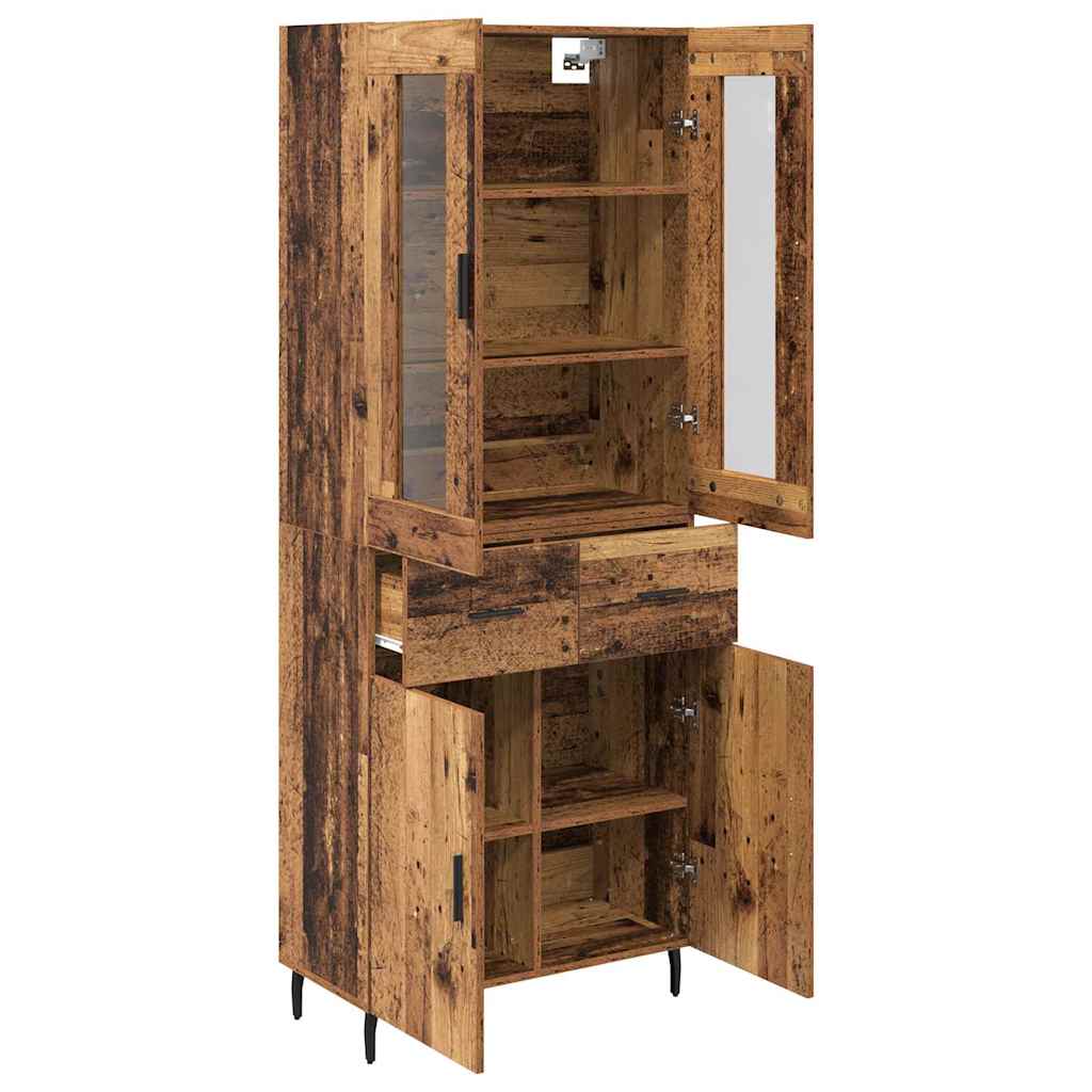vidaXL Buffet haut avec tiroirs 2 pcs Bois de récupération Bois d'ingénierie
