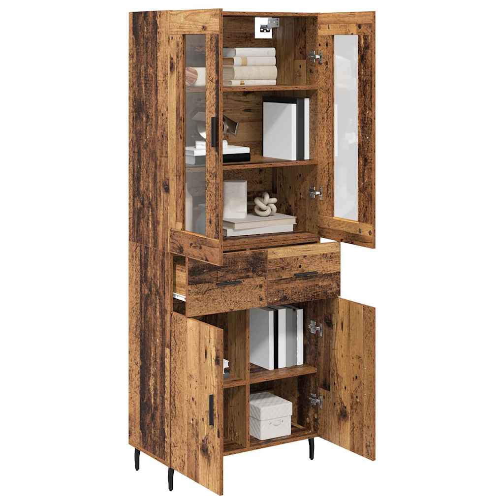 vidaXL Buffet haut avec tiroirs 2 pcs Bois de récupération Bois d'ingénierie