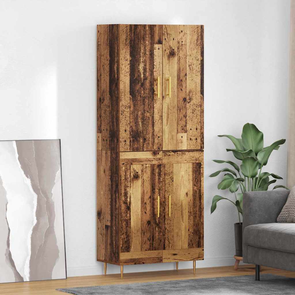 vidaXL Highboard Wandmontiert Altholz 69,5 x 34 x 180 cm Holzwerkstoff