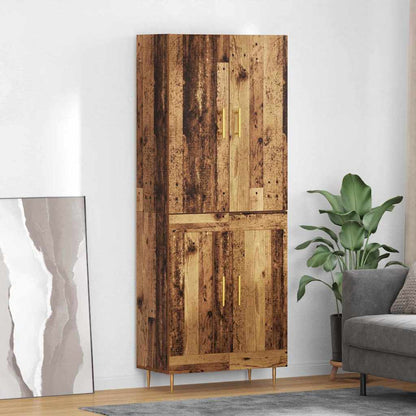 vidaXL Highboard Wandmontiert Altholz 69,5 x 34 x 180 cm Holzwerkstoff
