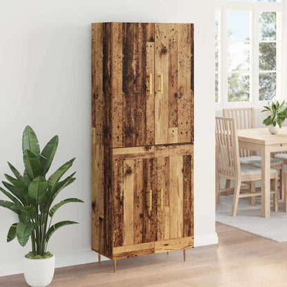 vidaXL Highboard Wandmontiert Altholz 69,5 x 34 x 180 cm Holzwerkstoff