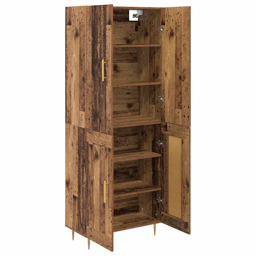 vidaXL Highboard Wandmontiert Altholz 69,5 x 34 x 180 cm Holzwerkstoff