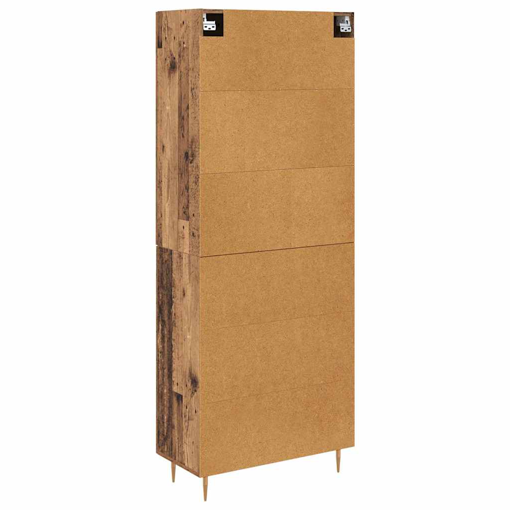 vidaXL Highboard Wandmontiert Altholz 69,5 x 34 x 180 cm Holzwerkstoff