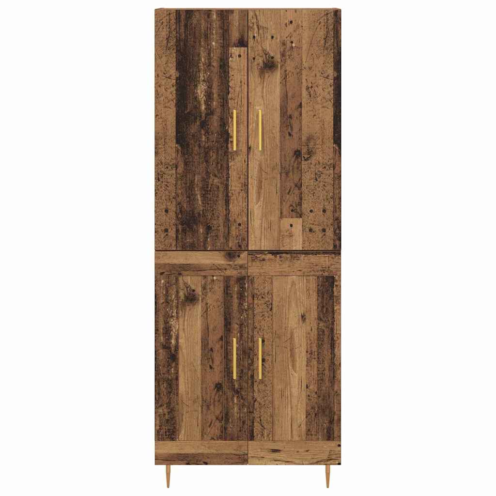 vidaXL Highboard Wandmontiert Altholz 69,5 x 34 x 180 cm Holzwerkstoff