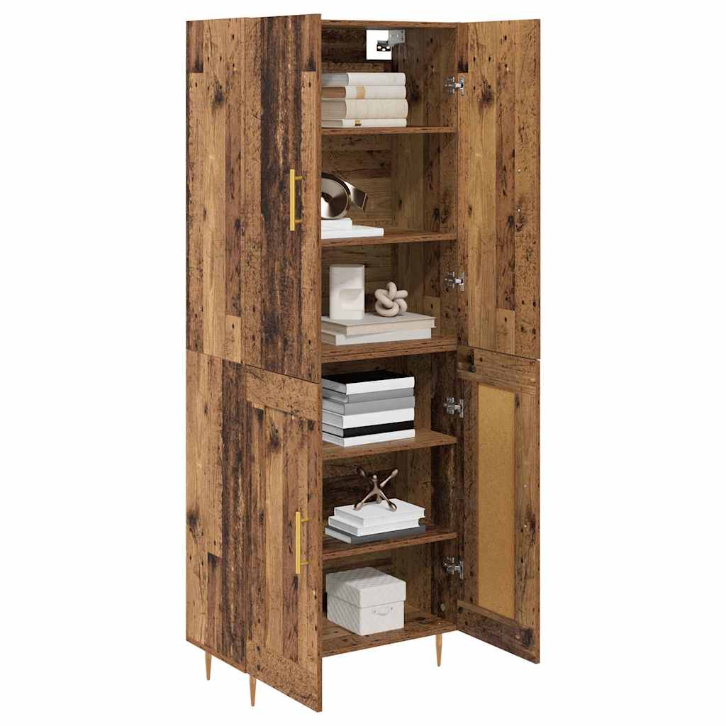 vidaXL Highboard Wandmontiert Altholz 69,5 x 34 x 180 cm Holzwerkstoff