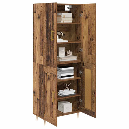 vidaXL Highboard Wandmontiert Altholz 69,5 x 34 x 180 cm Holzwerkstoff