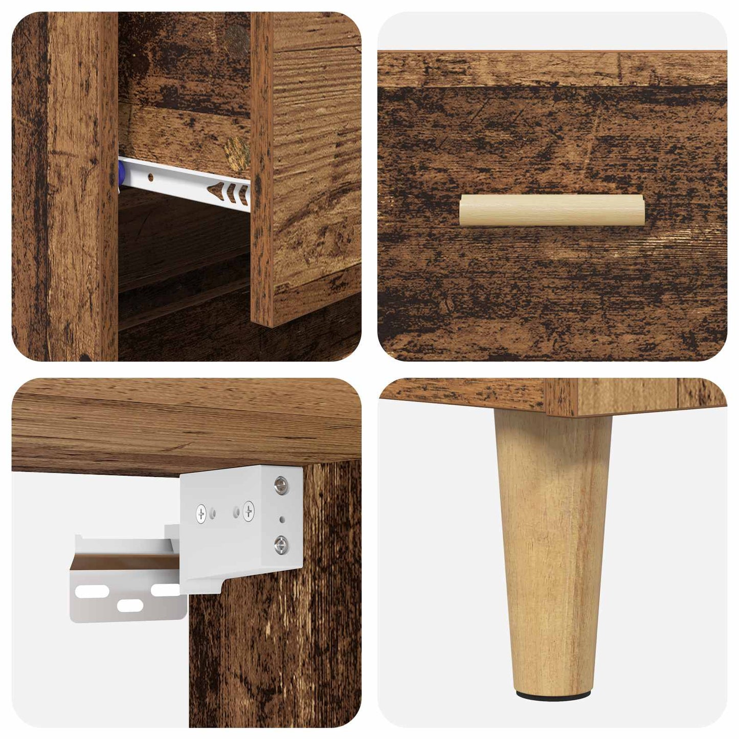 vidaXL Meuble haut en bois de récupération 69,5 x 32,5 x 180 cm, bois d'ingénierie