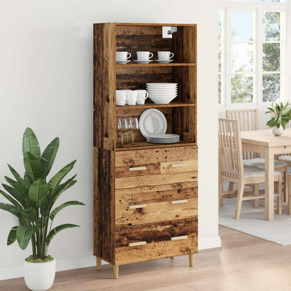 vidaXL Meuble haut en bois de récupération 69,5 x 32,5 x 180 cm, bois d'ingénierie