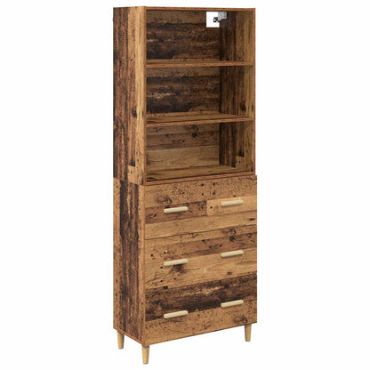 vidaXL Meuble haut en bois de récupération 69,5 x 32,5 x 180 cm, bois d'ingénierie