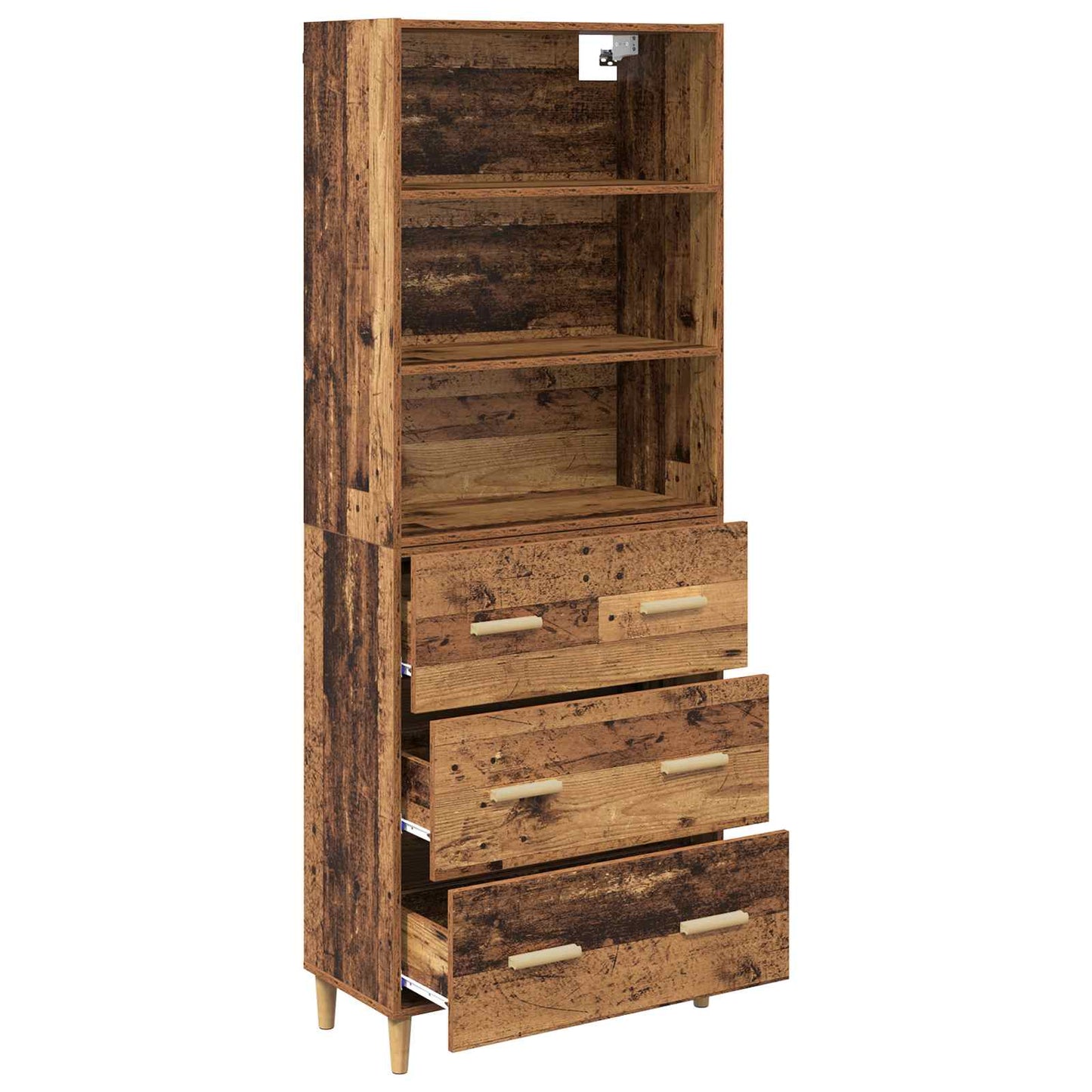 vidaXL Meuble haut en bois de récupération 69,5 x 32,5 x 180 cm, bois d'ingénierie