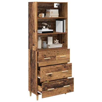 vidaXL Meuble haut en bois de récupération 69,5 x 32,5 x 180 cm, bois d'ingénierie