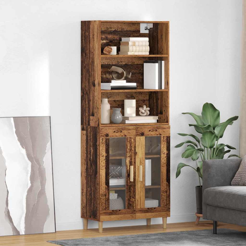vidaXL Meuble haut en bois de récupération 69,5 x 32,5 x 180 cm, bois d'ingénierie