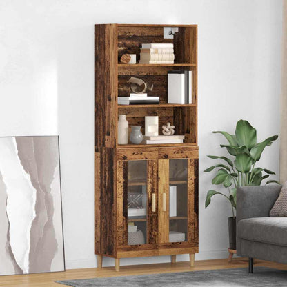 vidaXL Meuble haut en bois de récupération 69,5 x 32,5 x 180 cm, bois d'ingénierie