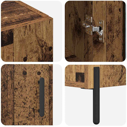 vidaXL Highboard Wandmontiert Altholz 69,5 x 34 x 180 cm Holzwerkstoff