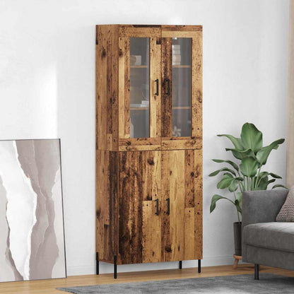 vidaXL Highboard Wandmontiert Altholz 69,5 x 34 x 180 cm Holzwerkstoff