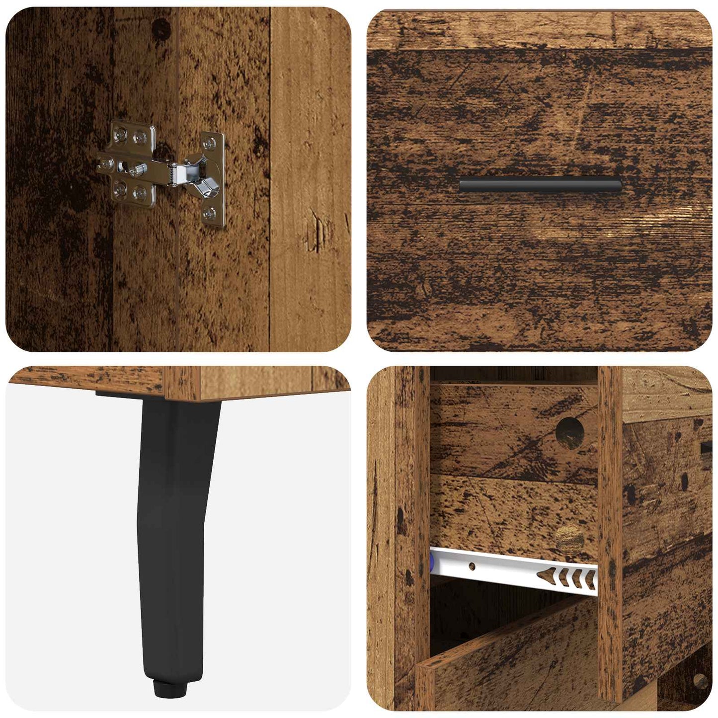 vidaXL Buffet haut avec tiroirs 2 pcs Bois de récupération Bois d'ingénierie