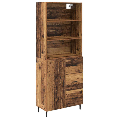 vidaXL Buffet haut avec tiroirs 2 pcs Bois de récupération Bois d'ingénierie