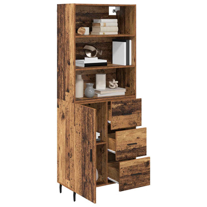 vidaXL Buffet haut avec tiroirs 2 pcs Bois de récupération Bois d'ingénierie