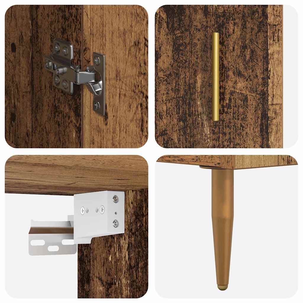 vidaXL Highboard 2 pcs Altholz Holzwerkstoff