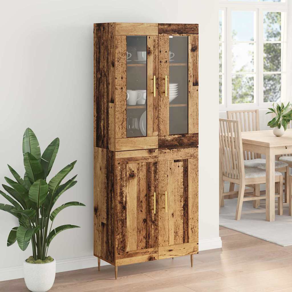 vidaXL Highboard 2 pcs Altholz Holzwerkstoff