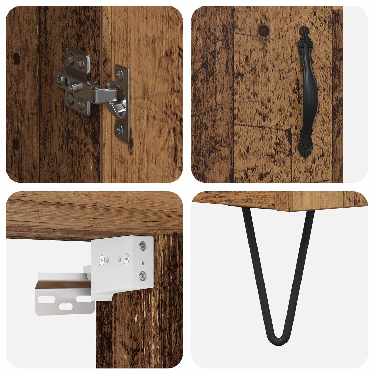 vidaXL Highboard 2 pcs Altholz Holzwerkstoff