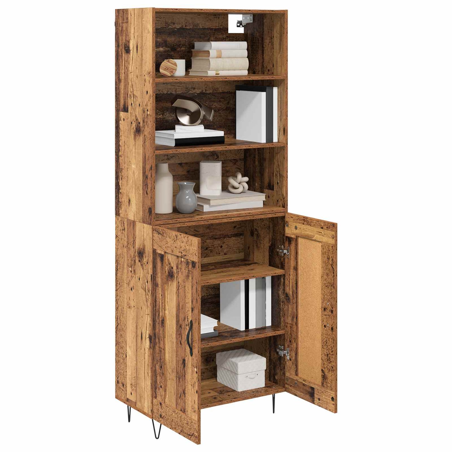 vidaXL Highboard 2 pcs Altholz Holzwerkstoff