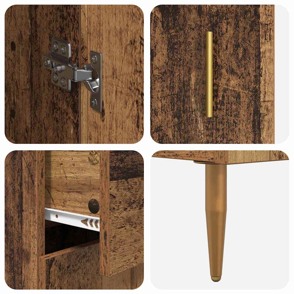 vidaXL Buffet haut avec tiroirs 2 pcs Bois de récupération Bois d'ingénierie
