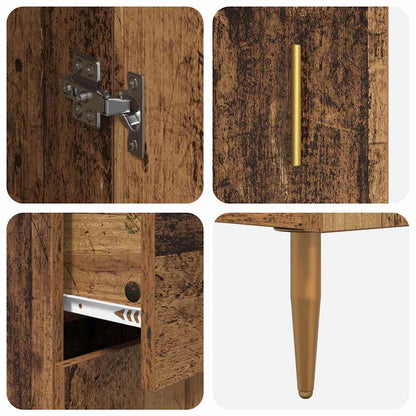 vidaXL Buffet haut avec tiroirs 2 pcs Bois de récupération Bois d'ingénierie