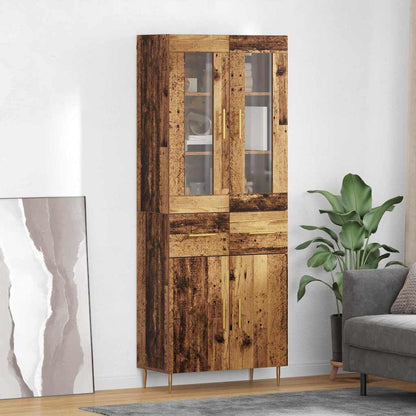 vidaXL Buffet haut avec tiroirs 2 pcs Bois de récupération Bois d'ingénierie