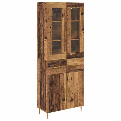 vidaXL Buffet haut avec tiroirs 2 pcs Bois de récupération Bois d'ingénierie