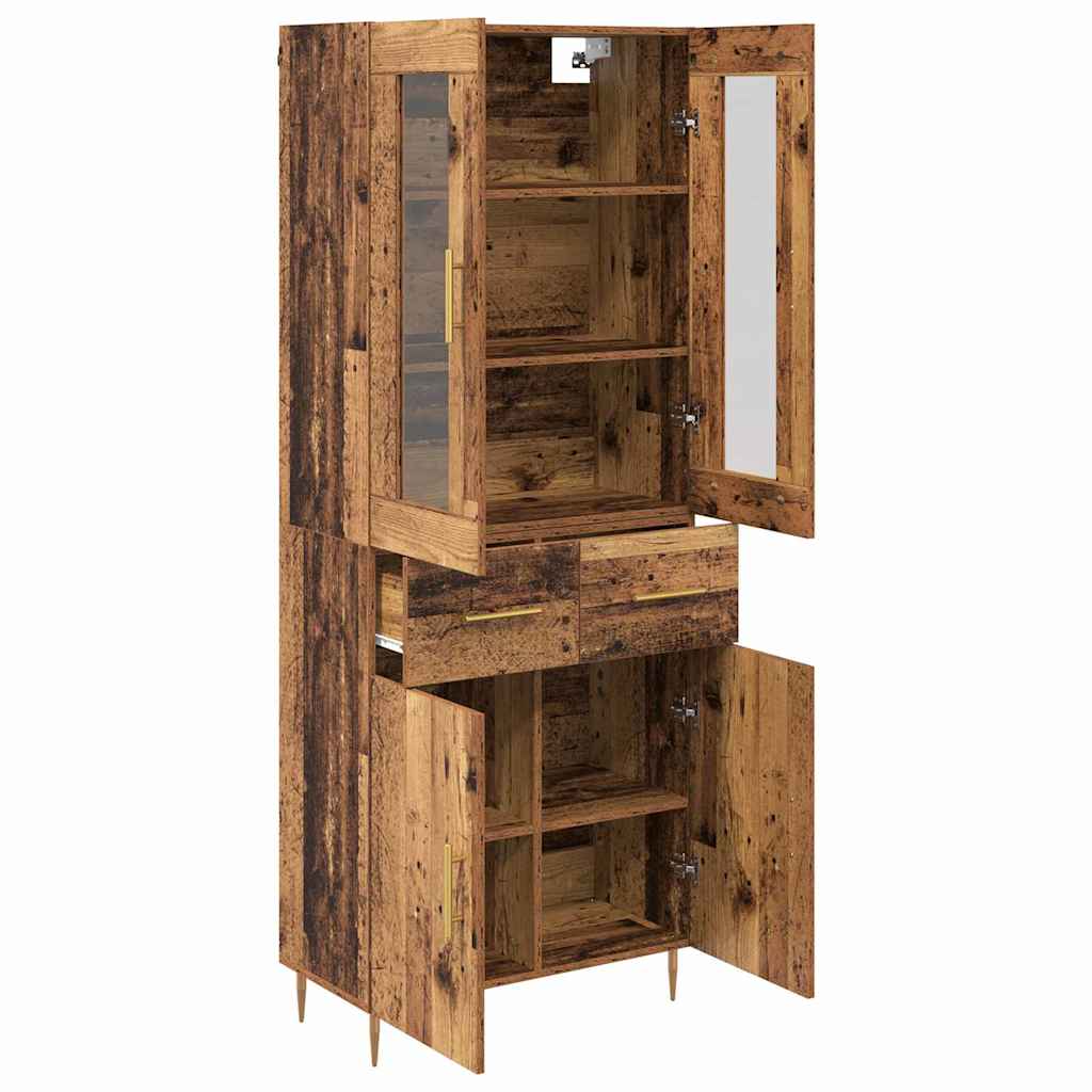 vidaXL Buffet haut avec tiroirs 2 pcs Bois de récupération Bois d'ingénierie