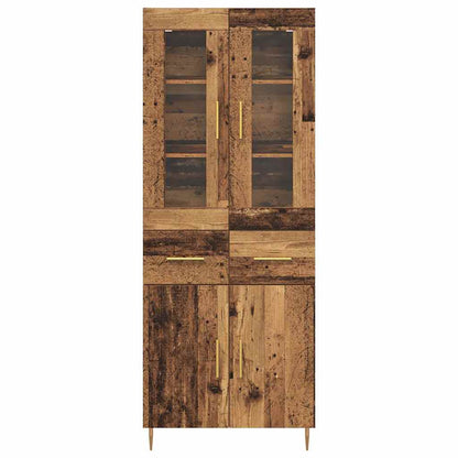 vidaXL Buffet haut avec tiroirs 2 pcs Bois de récupération Bois d'ingénierie