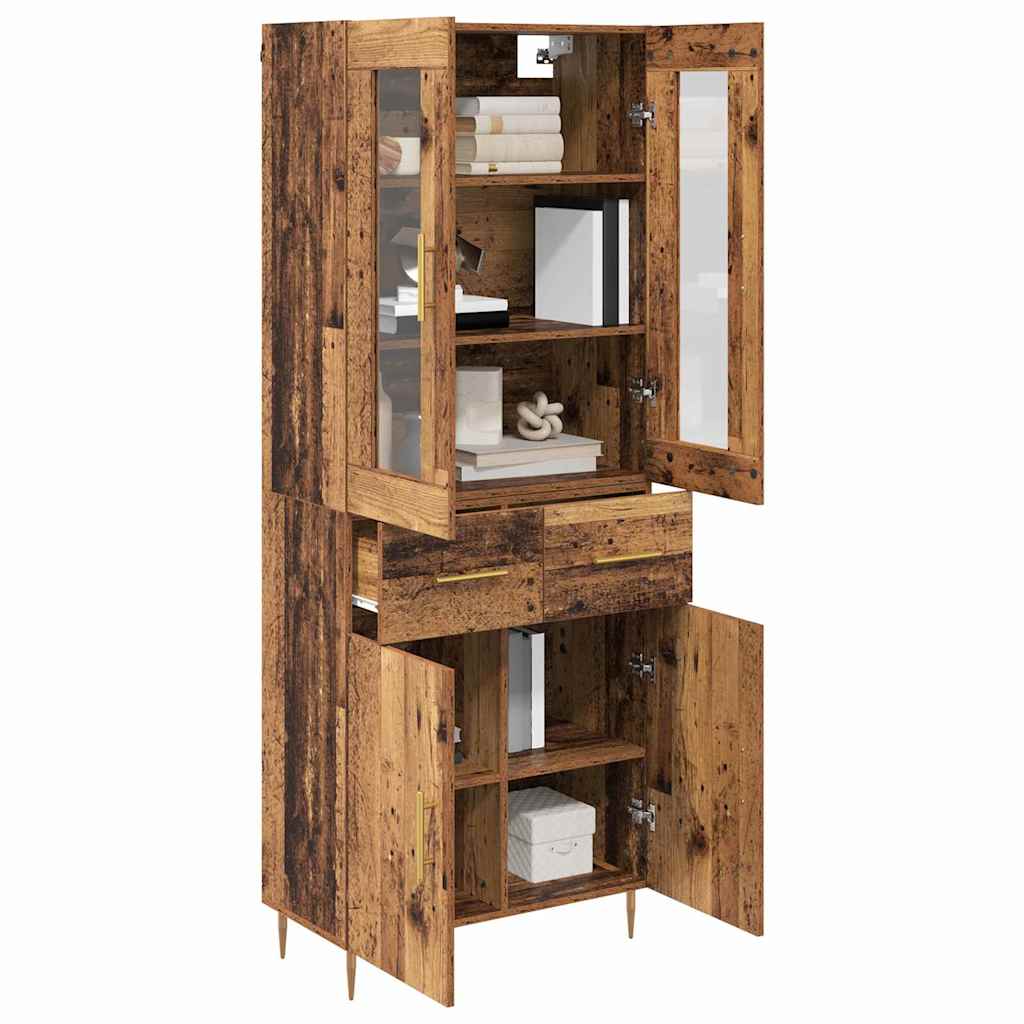 vidaXL Buffet haut avec tiroirs 2 pcs Bois de récupération Bois d'ingénierie