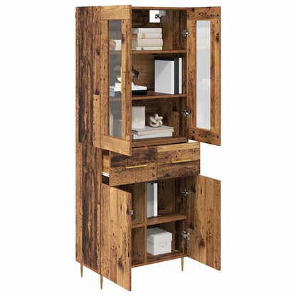 vidaXL Buffet haut avec tiroirs 2 pcs Bois de récupération Bois d'ingénierie