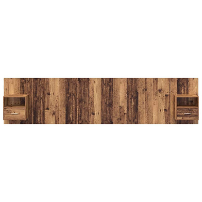 vidaXL Kopfteil mit Schrank mit Schubladen 3 pcs Altholz Holzwerkstoff