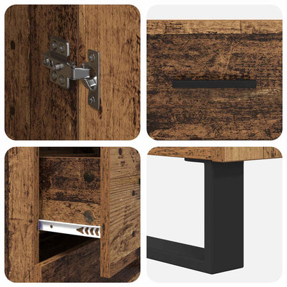 vidaXL Highboard Altholz 69,5 x 34 x 180 cm Holzwerkstoff