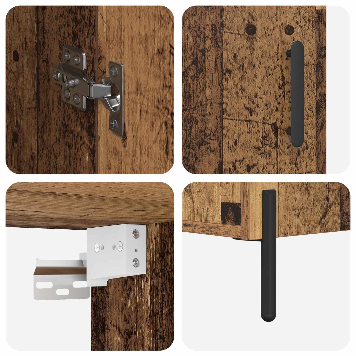 vidaXL Meuble haut en bois de récupération 69,5 x 32,5 x 180 cm, bois d'ingénierie