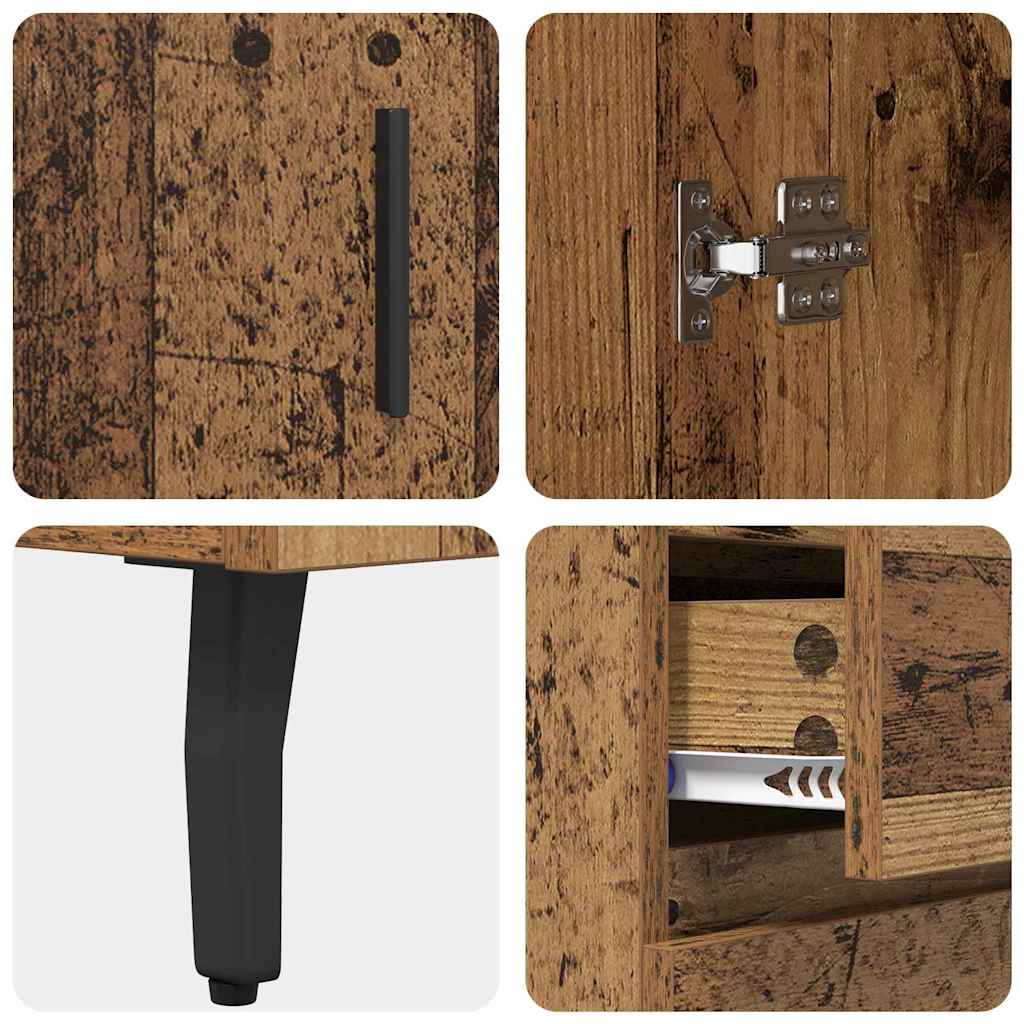 vidaXL Buffet haut avec tiroirs 2 pcs Bois de récupération Bois d'ingénierie