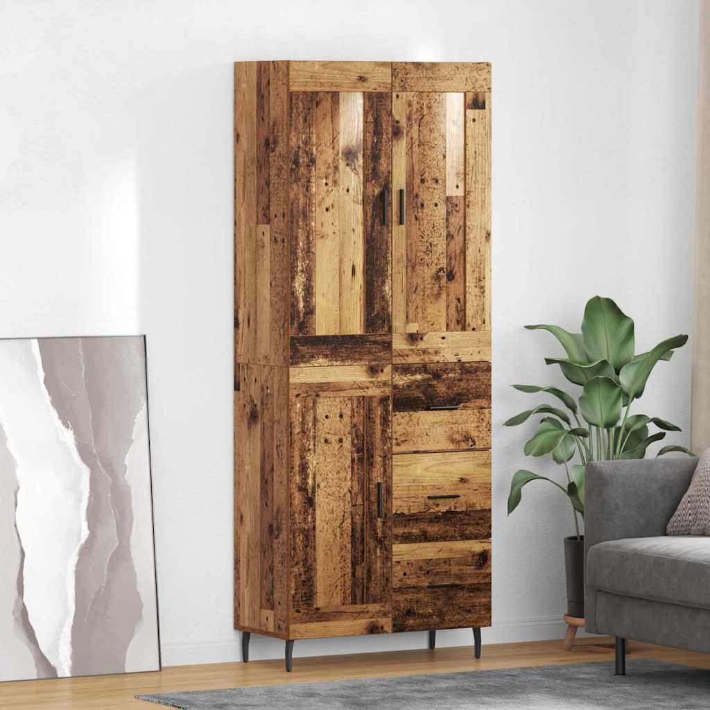 vidaXL Buffet haut avec tiroirs 2 pcs Bois de récupération Bois d'ingénierie