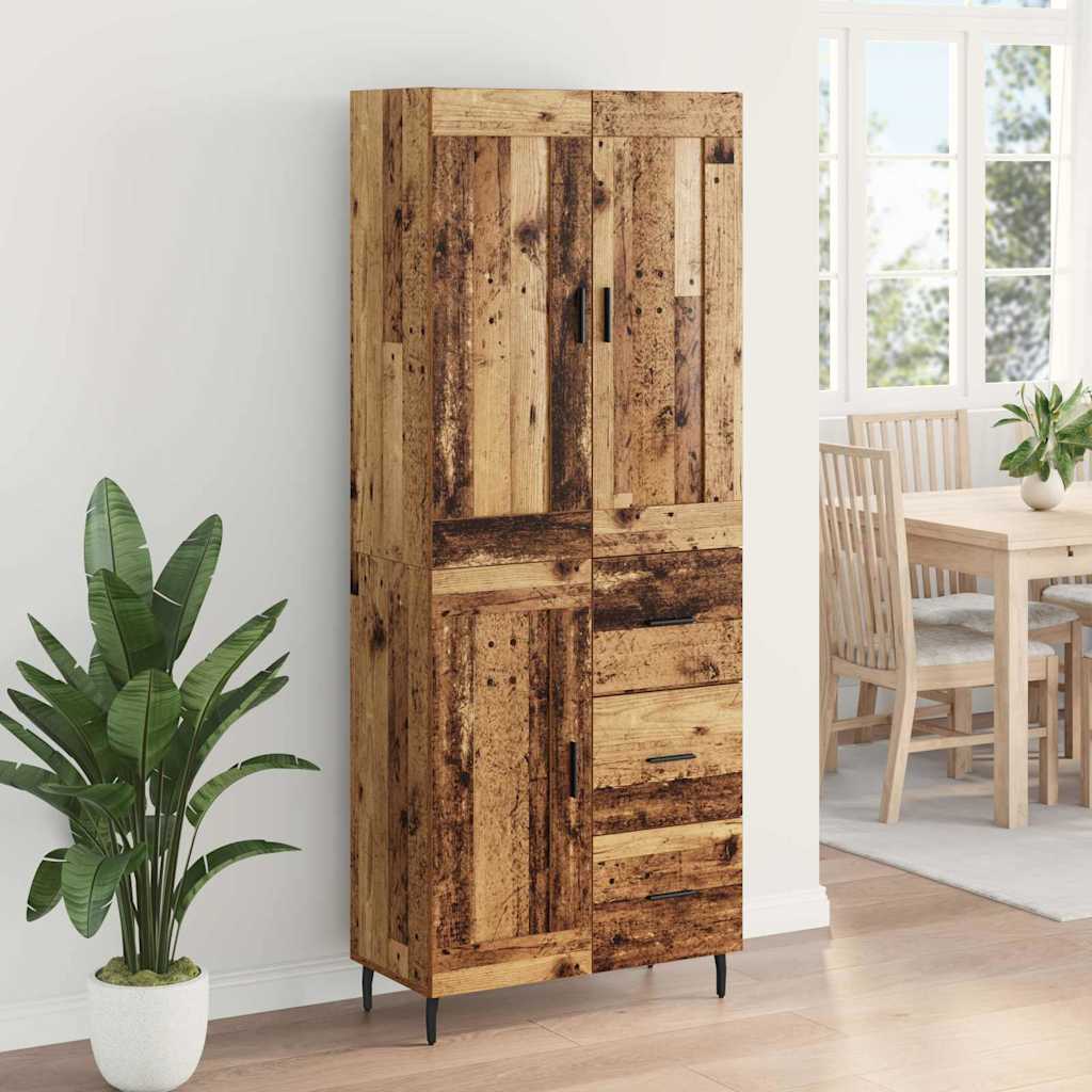 vidaXL Buffet haut avec tiroirs 2 pcs Bois de récupération Bois d'ingénierie
