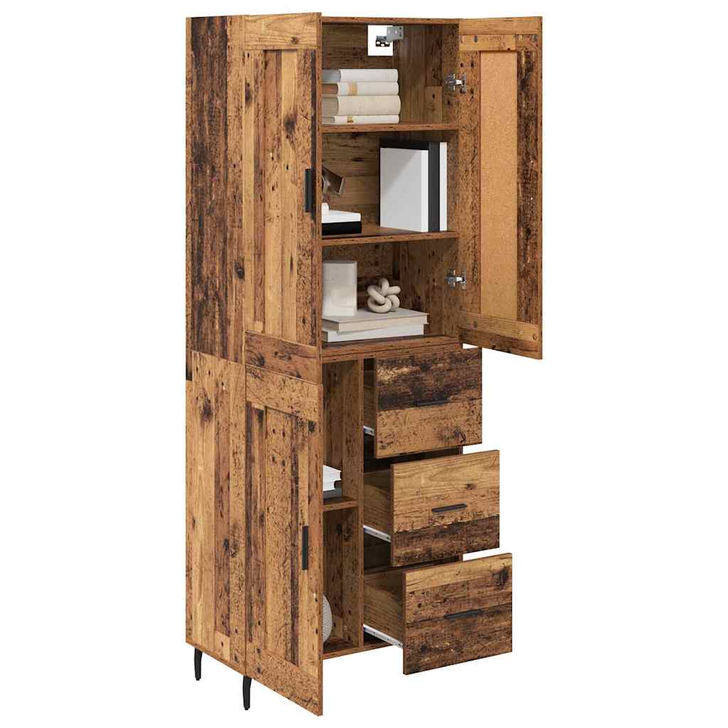 vidaXL Buffet haut avec tiroirs 2 pcs Bois de récupération Bois d'ingénierie