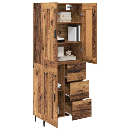 vidaXL Buffet haut avec tiroirs 2 pcs Bois de récupération Bois d'ingénierie