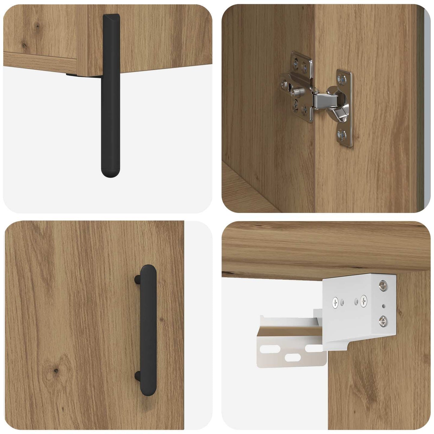 vidaXL Highboard 2 pcs Artisan-Eiche Holzwerkstoff