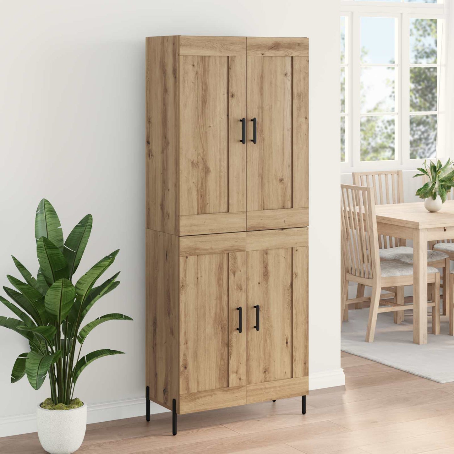 vidaXL Highboard 2 pcs Artisan-Eiche Holzwerkstoff