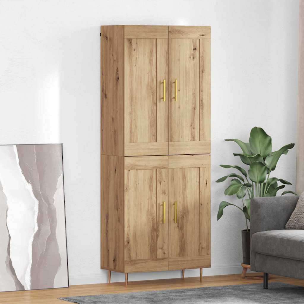 vidaXL Highboard Artisan-Eiche 69,5 x 34 x 180 cm Holzwerkstoff