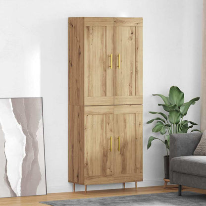 vidaXL Highboard Artisan-Eiche 69,5 x 34 x 180 cm Holzwerkstoff