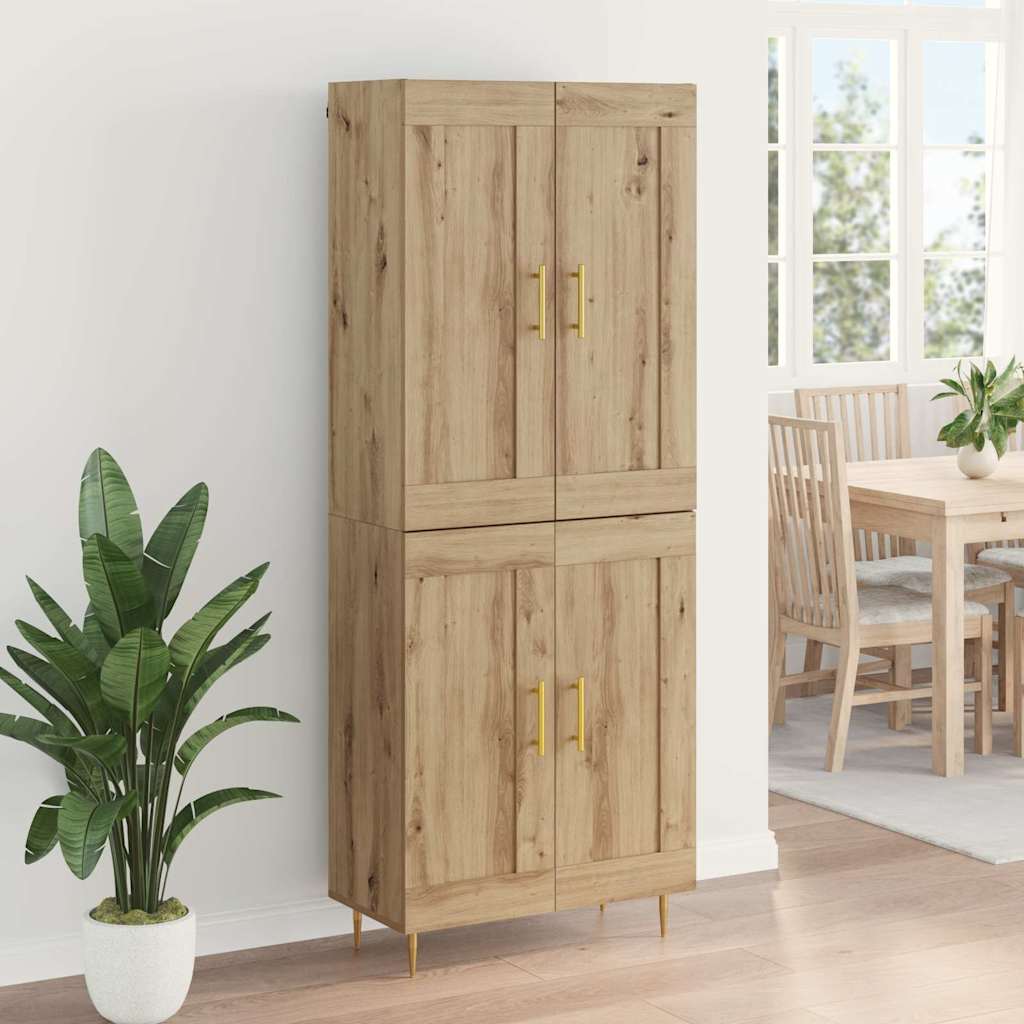 vidaXL Highboard Artisan-Eiche 69,5 x 34 x 180 cm Holzwerkstoff